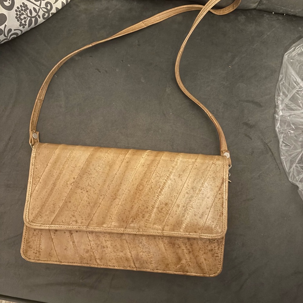 Womens Vintage Eel Skin Leather Purse